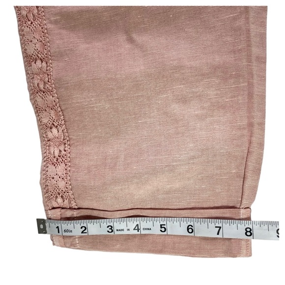 Coldwater Creek NWT Pale Mauve Lace Trim Cuffed Ankle Pant - Size 10 - Picture 11 of 16